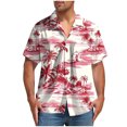 thumbnail image 4 of Offre à Durée Limitée Txeol Chemise Hawaïenne à Motif Floral pour Homme Chemise d'Été Boutonnée à Manches Courtes Chemise Décontractée Tropicale de Plage Aloha pour Homme, Rouge, XXXXXL, 4 of 7