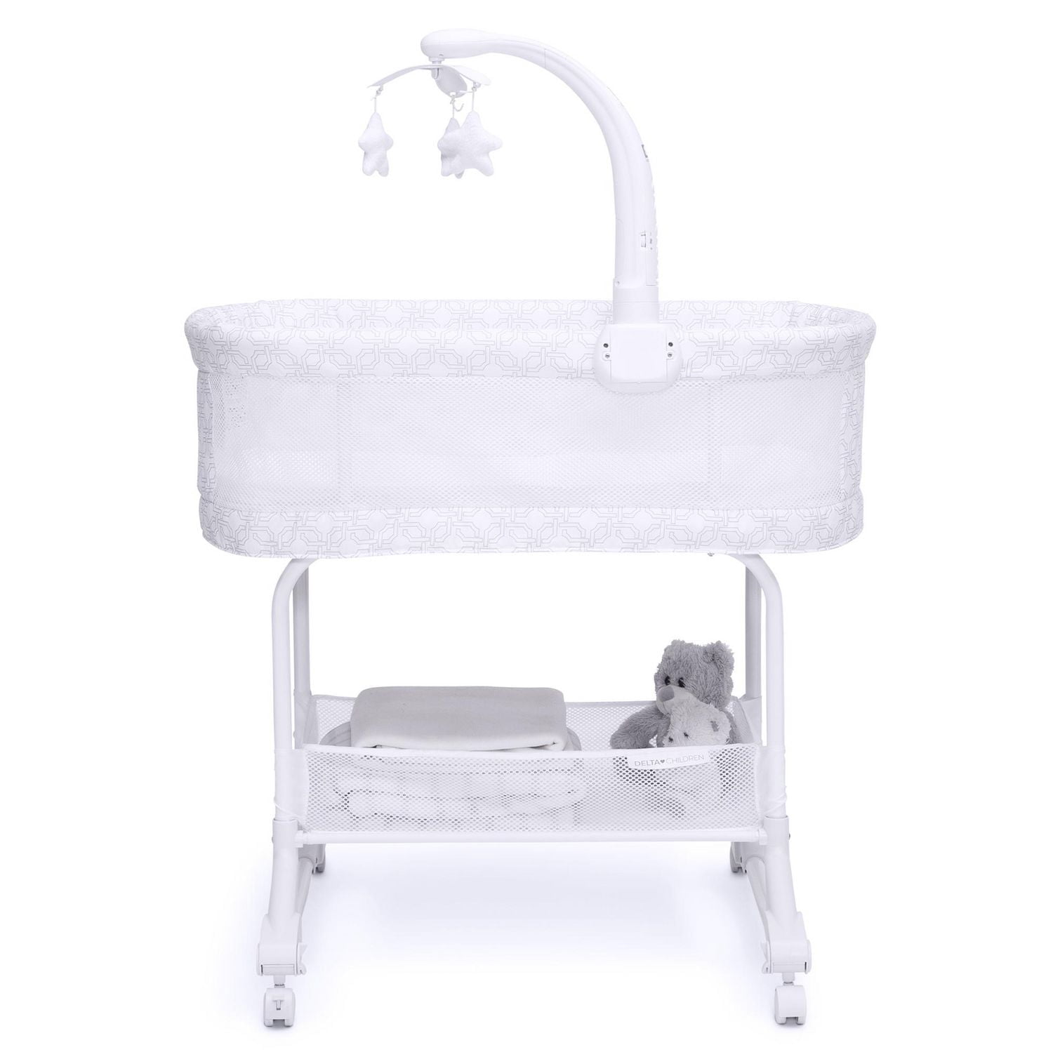 Delta Children Berceau à Bascule SleepCool  avec maille respirante, Fresco
