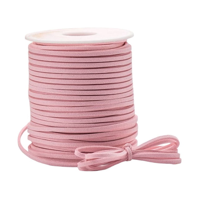 pitrice 1 Rouleau de Fil de Fabrication de Bijoux en Cuir Portable Remplacement DIY Ajustable Couleur Unie Résistant aux Déchirures Collier Fil Rose