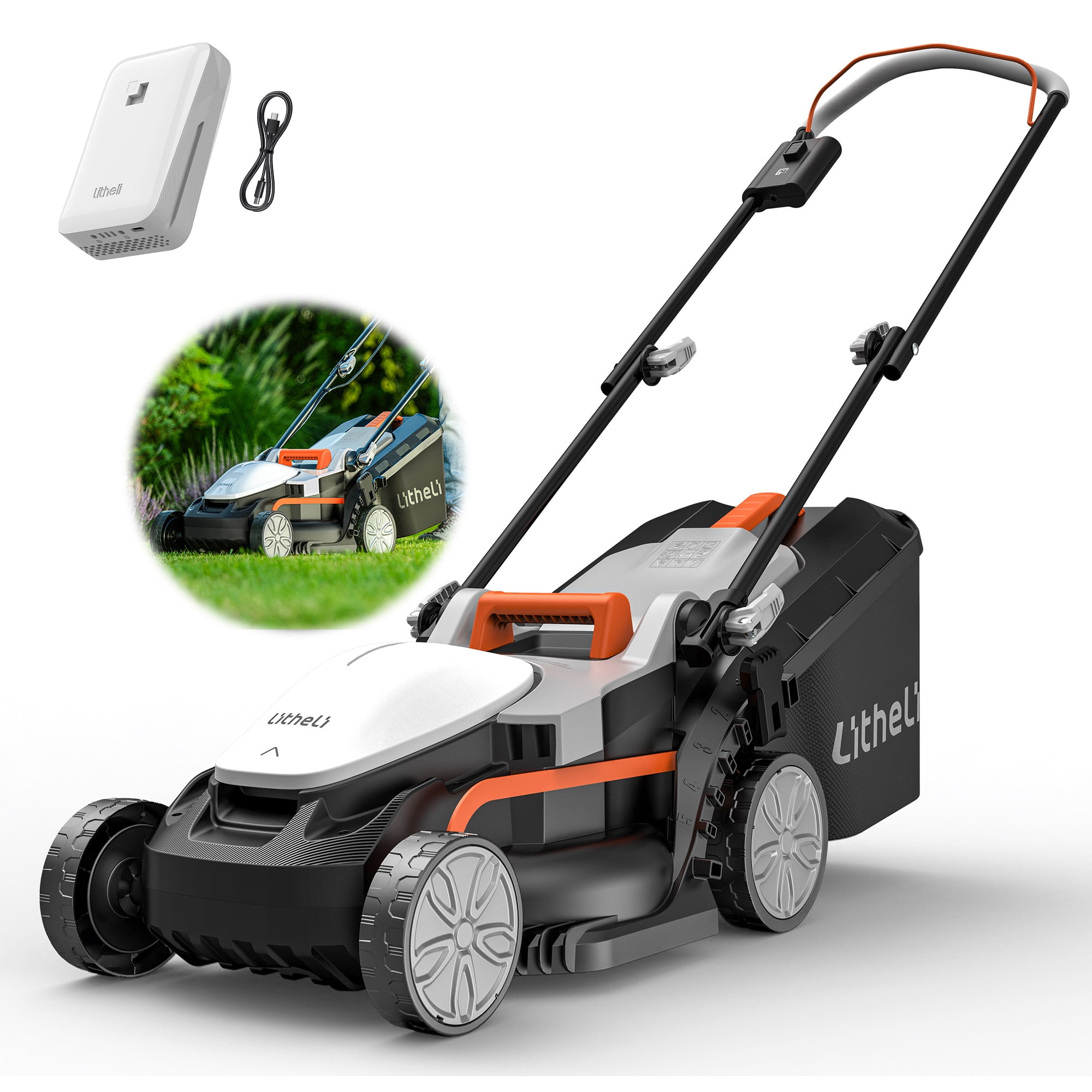 Litheli Cordless Lawn Mower, U20 Series 20V Electric Lawn Mowers