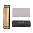 thumbnail image 2 of Key of C Diatonic Harmonica Mouthorgan with ABS Reeds Mirror Surface Design 10 Holes Blues Harmonica Perfect for Beginners Professional Students Kid Gold, 2 of 9