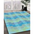 thumbnail image 3 of Ahgly Company Tapis d'Intérieur Lavable à la Machine, Carré, Transitionnel, Bleu Ara Bleu Vert, Tapis de Zone, 6 Pieds Carré, 3 of 7