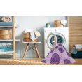 thumbnail image 2 of Ahgly Tapis d'Intérieur Lavable en Machine Carré Transitionnel Fleur Rose, 4 Pieds Carré, 2 of 7