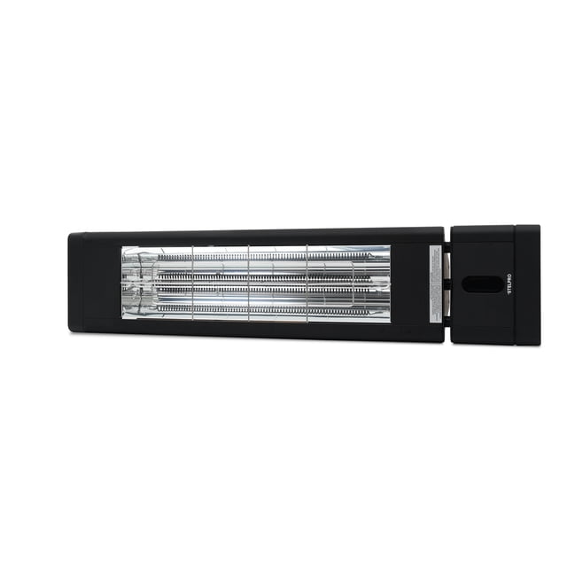 Stelpro Vivio Chauffage de Patio Infrarouge, 1500 Watts, Usage Extérieur et Intérieur, Résistant à l'Eau IP65, Télécommande, Lampe à Filament de Carbone, Construction en Aluminium Durable, Fini Noir (1500 W)