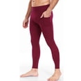thumbnail image 2 of Sentmoon Compression Leggings for Men Compression Pants Men Solid Color Pocket High-Elastic Yoga Pants Control Breathable Warm Running Cycling Sports Fitness Pants, 2 of 7