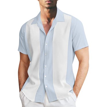 Ketyyh-chn99 Chemises pour Hommes Vêtements d'Automne Mode et Loisirs pour Hommes Chemise à Col à Revers à Boutons à Manches Mi-Longues T-Shirt Chemise à Manches Courtes Noir,G