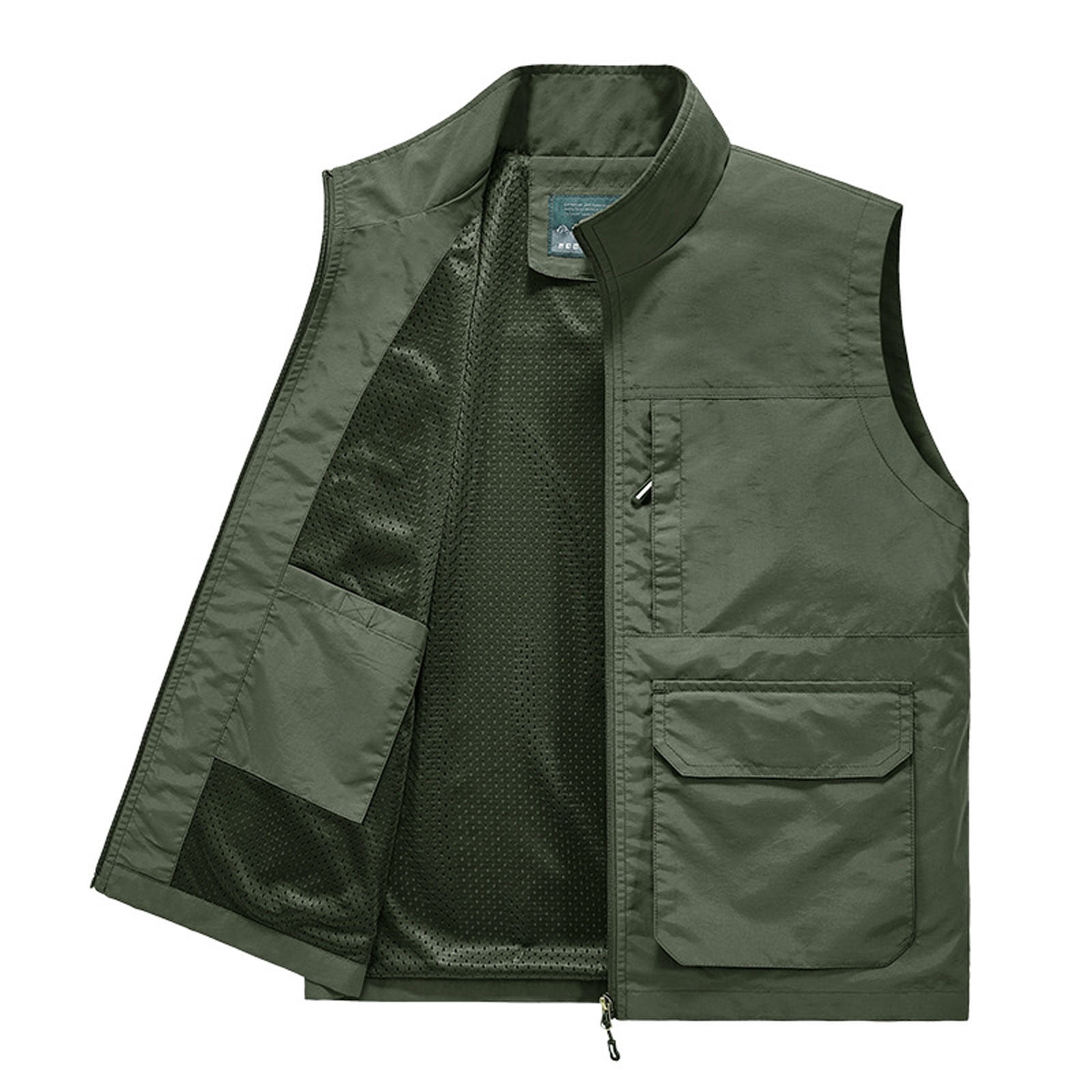 Grrvtrz Mens Outdoor Work Photo Cargo Safari Fishing Travel Vest Jacket Multi Pockets