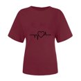 thumbnail image 4 of Diufon Hauts de la Saint-Valentin pour Femmes Tunique Décontractée à Manches Courtes Col Rond Chemisier Imprimé Graphique Mignon Tendance, 4 of 6