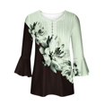 thumbnail image 4 of T-Shirt à Manches Courtes Imprimé Floral Top Dames Bleu L, 4 of 5