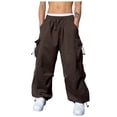 thumbnail image 2 of AherBiu Cargo Pants For Men Baggy Drawstring Elastic Waisted Oversized Joggers With Multi Pockets Lightweight Casual Loose Trousers, 2 of 9