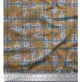 thumbnail image 1 of Soimoi Brown Velvet Fabric Leaves & Floral Check Decor Fabric Printed Yard 58 Inch Wide, 1 of 3