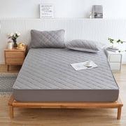 Vacemry Mattress Protectors Fitted Bed Sheet, Polyester Fiber Quilted Mattress Pad Cover, Waterproof Bedding Protector for Bedroom Guest Room Dormitory Hotel, Mattress Topper Pad