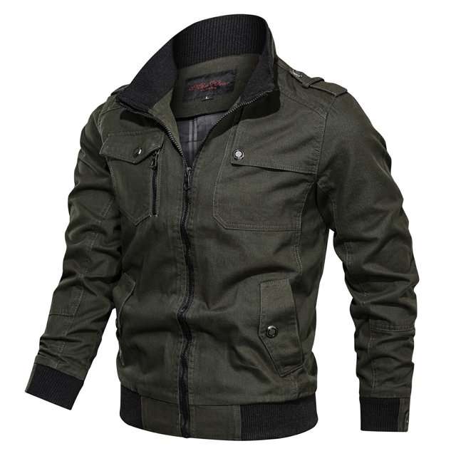Manteau Coupe-Vent Décontracté pour Homme d'Automne et d'Hiver Uni à Fermeture Éclair