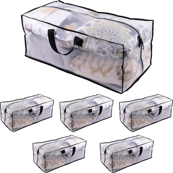 EcoNesxp Extra Large Moving Boxes Sturdy Handles Heavy Duty Moving Supplies Transparent Zipper College Packing Storage Boxes