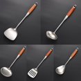 thumbnail image 3 of RYGRZJ Stainless Steel Wok Spatula Ladle Set Long Handle Wok Spatula/Turner & Ladle`, 3 of 4