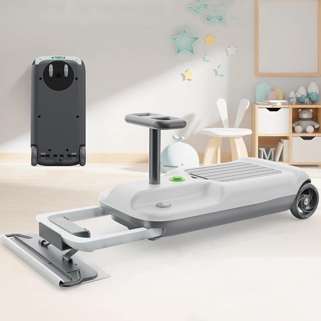 Toytexx Kart à Pédales pour Enfants avec Lumières DEL, Voiture à Pédales Grise avec Rangement Intégré, Contrôle à 5 Vitesses Réglables et Accessoire de Nettoyage pour Faire Semblant. Conçue pour une Utilisation Intérieure, Elle Présente des Roues Silencieuses, un Grand Empattement pour la Stabilité et Favorise le Jeu Imaginatif pour les Enfants de 3 Ans et Plus.