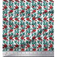 thumbnail image 1 of Soimoi Moss Georgette Fabric Leaves & Floral Block Decor Fabric Printed Yard 42 Inch Wide, 1 of 4