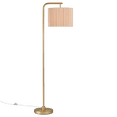 thumbnail image 2 of Bouclair Gold Floor Lamp Pleated Shade, 2 of 6