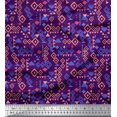 thumbnail image 1 of Soimoi Purple Poly Georgette Fabric Diamond Geometric Printed Craft Fabric by the Yard 42 Inch Wide, 1 of 5