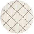 thumbnail image 1 of Safavieh Hudson Shag Collection SGH281A Ivory and Grey Round Area Rug, 7 feet in Diameter (7' Diameter), 1 of 3