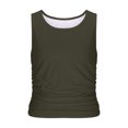 thumbnail image 5 of BVOFAR Womens Crew Neck Sleeveless Tank Tops Side Ruched Slim Fitted Blouses Summer Solid Color Casual T-Shirts 2025, 5 of 5