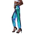 thumbnail image 4 of Femmes Taille Haute Brillant Métallique Extensible Hip Hop Pantalon Réfléchissant Jogger Pantalon, 4 of 6