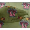 thumbnail image 4 of oneOone Viscose Chiffon Fabric Bird & Mushroom Block Printed Fabric 1 Yard 42 Inch Wide, 4 of 4