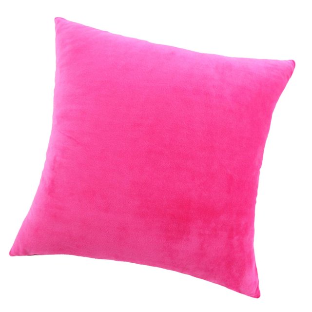jifeng Housse de Coussin Décorative en Velours Taie d'Oreiller Rose Rouge 50 x 50cm