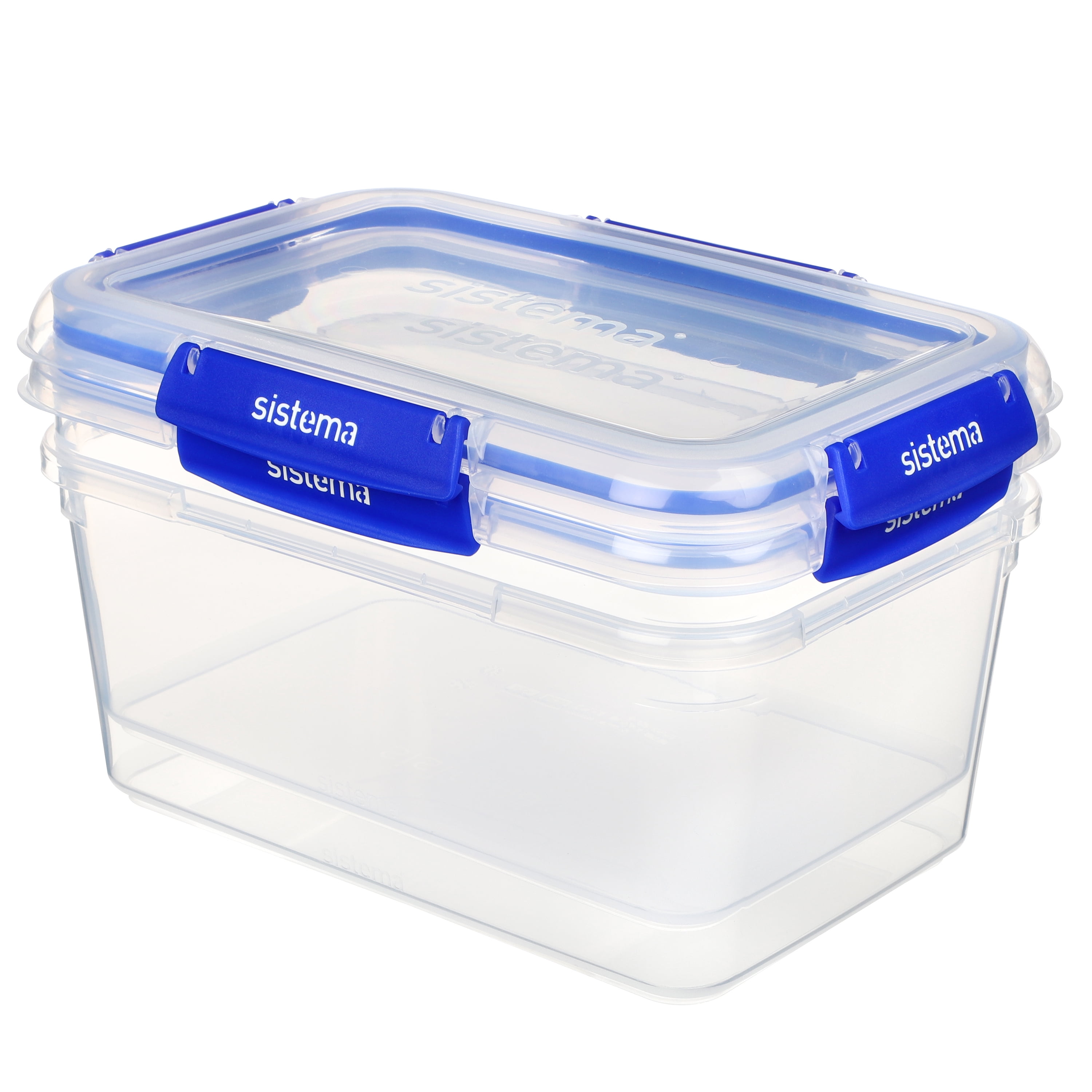 Sistema KLIP IT PLUS Food Storage Containers, 3.35 L, Airtight, Leak-Proof Seal, Easy Locking Clips, BPA-Free, 2 Count