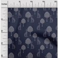thumbnail image 1 of oneOone Cotton Cambric Fabric Tree & Giraffe Block Printed Fabric 1 Yard 56 Inch Wide, 1 of 4