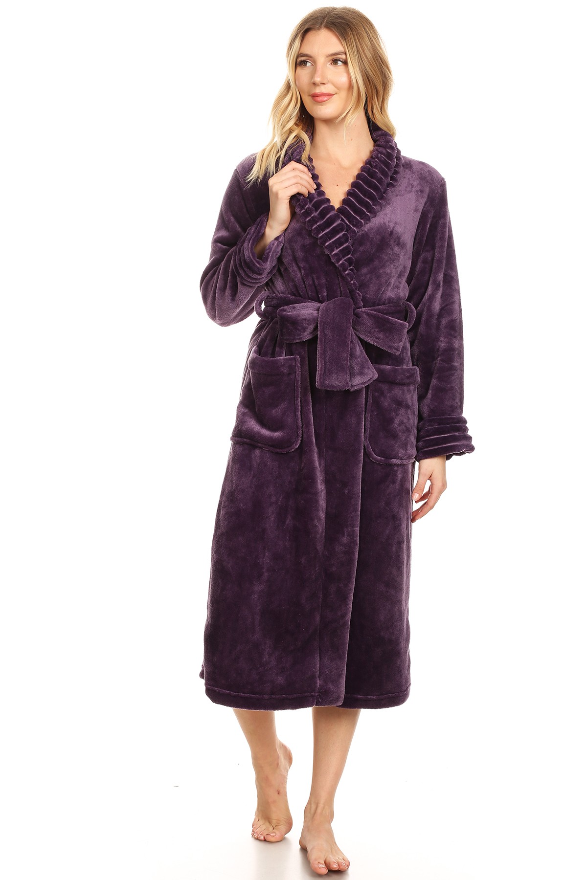 White Mark Women's Super Soft Lounge Robe
