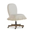 thumbnail image 2 of Linon Penny Wood Upholstered Office Chair in White, 2 of 9