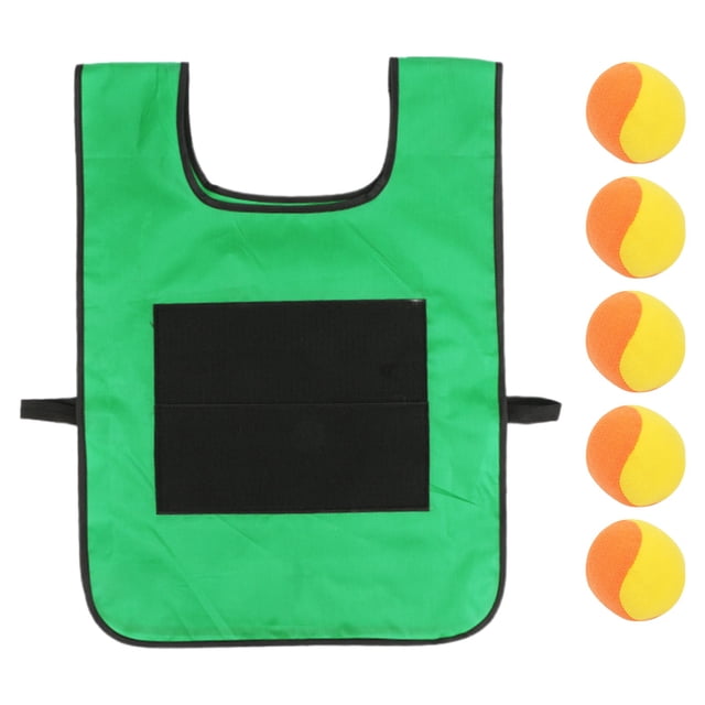 HUASHENG Ensemble de 5 Balles-Chasseur avec 1 Gilet Autocollant Jeux avec Sangle Jeu de Lancer Interactif Autocollant pour Enfants Jeu Extérieur