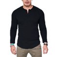 thumbnail image 3 of Innerwin Hauts d'Été Manches Longues T-Shirts Hommes Usage Quotidien Blouse Décontractée Noire 3TG, 3 of 4