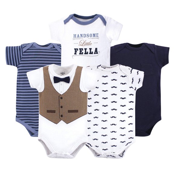 Little Treasure Unisex Baby Cotton Bodysuits Handsome Fella Short-Sleeve 9-12 Months