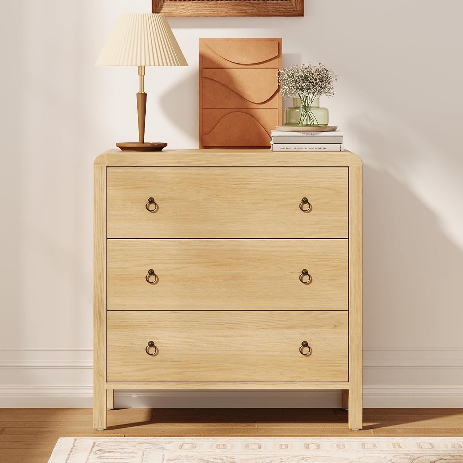 3 Drawer Dresser for Bedroom, Chest of Drawers, Closet Dresser Storage Cabinet Organizer for Bedroom, Living Room, Hallway & Office