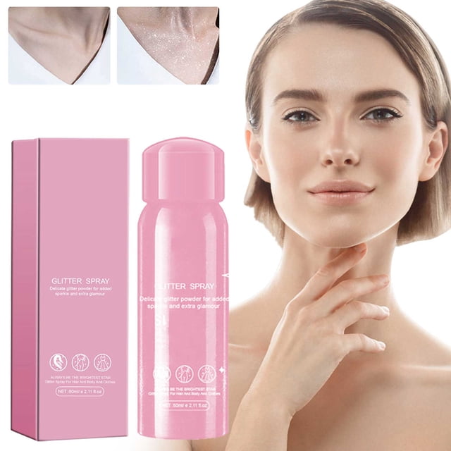 Shiny Glitter Spray Hair And Body Glitter Spray Quick Drying Long Lasting Body Shimmery Spray For Prom Festival Rave And Stage Makeup 60Ml,Pink Eye Shadow Plate