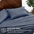 thumbnail image 3 of Bare Home Flannel Sheet Set - 100% Cotton - Deep Pocket - Split King, Heathered Indigo, 5-Pieces, 3 of 7