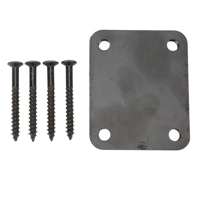 Electric Guitar Neck Plate, Electric Guitar Back Mounting Plate Beautiful Rustproof Easy To Install Durable For Bass Gold,Black,Silver
