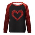 thumbnail image 4 of Penkiiy T-Shirt Ample à Manches Longues pour Dames Col Rond Confortable Hauts Slim Saint-Valentin Quotidien Grande Taille Imprimé Cœur S Rouge, 4 of 4