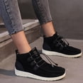thumbnail image 1 of Espadrilles Sport pour Femmes à Lacets, Bout Rond, Rétro en Flocage, Couleur Unie, Décontractées, 1 of 8