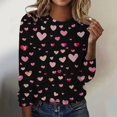 thumbnail image 1 of T-shirts de Saint-Valentin pour Femmes, Chandail en Molleton à Col Rond avec Cœur d'Amour, Chandail Mignon Gnome, Hauts, Tenues, Vêtements, Mode pour Dames, Col Rond, Manches Longues, T-Shirt Imprimé Saint-Valentin, 1 of 4