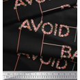thumbnail image 2 of Soimoi Black Rayon Fabric Floral Alphabet Text Decor Fabric Printed Yard 56 Inch Wide, 2 of 5