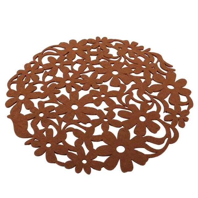 OKBY Set de Table Tapis de Table -4 Couleurs Forme Ronde Feutre napperons de Table résistant à la Chaleur Maison Cuisine dîner napperons Nouveau(café)