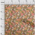 thumbnail image 2 of oneOone Rayon Dark Peach Orange Fabric Tropical Craft Projects Decor Fabric Printed By The Yard 56 Inch Wide, 2 of 5