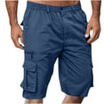 thumbnail image 1 of aohooy Cargo Shorts for Men Elastic Waist Zipper Button Work Shorts Plus Size Relaxed Fit Tactical Short with Multi Pockets 2026 Navy,XL, 1 of 5