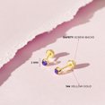 thumbnail image 4 of Or Jaune 14k Rond 3 mm Améthyste Simulée Serti Clos Clous pour Bébés Filles Fermoirs Vissés, 4 of 7