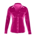 thumbnail image 3 of Qertyioot Chemise à Manches Longues en Velours pour Femmes Mode Hiver, 3 of 4