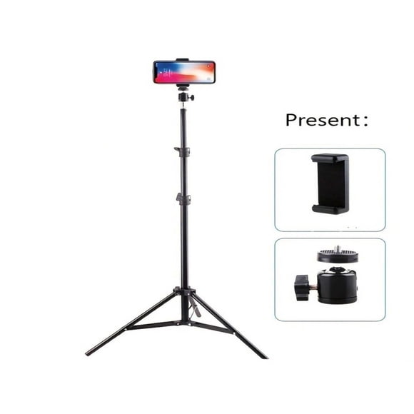 HLONK 1pc 63-inch With Foldable Tripod & Phone Holder clip 160.02 Cm Multifunctional Tripod Tripod For Phone And Camera