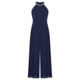 thumbnail image 3 of Jizyo Ensemble Robe Sans Manches pour Filles Taille Haute Combinaison une Pièce Transparente pour Fête Bleu Marine 10, 3 of 7